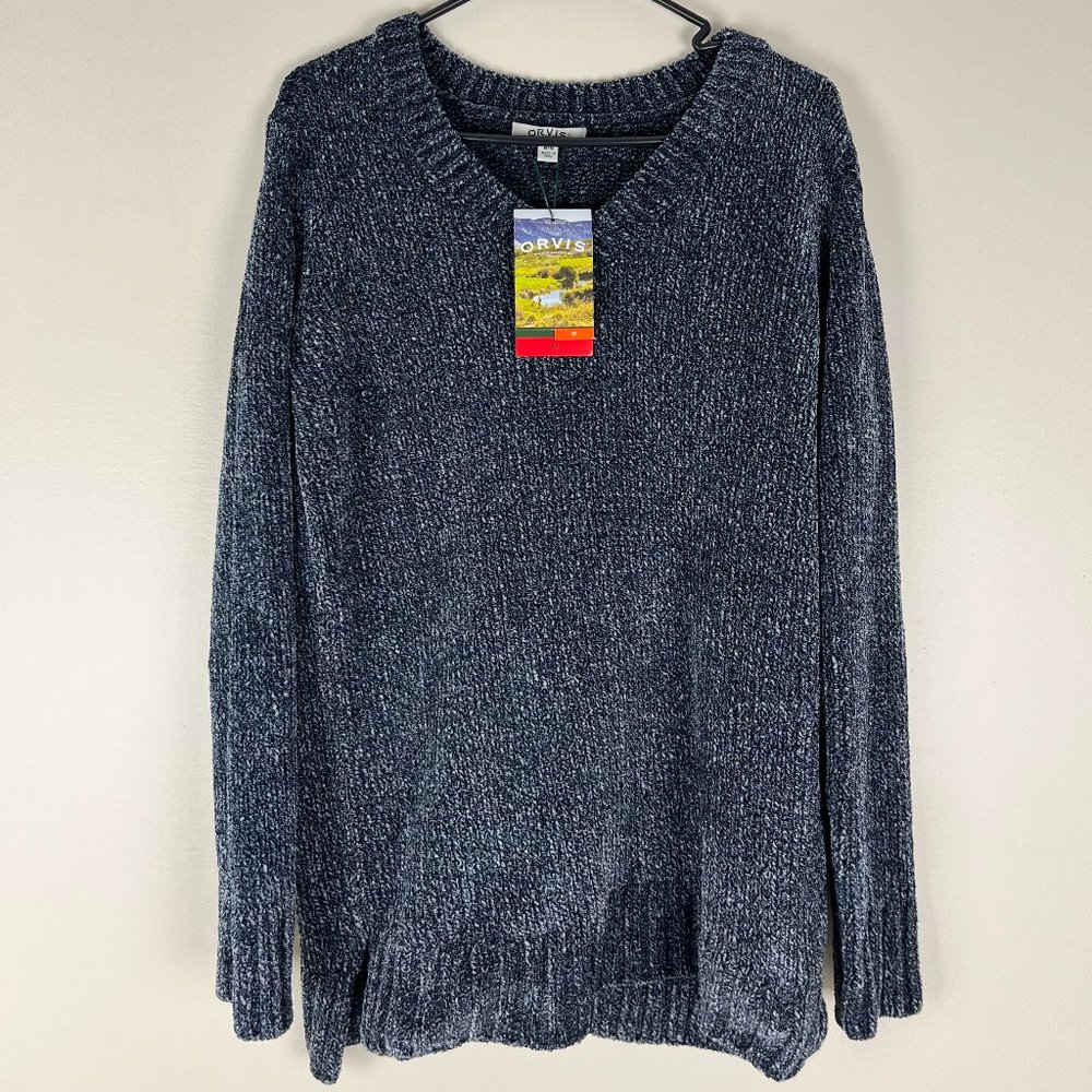 ORVIS WOMENS GRAY Chenille Sweater Size Medium, Brand New With Tags